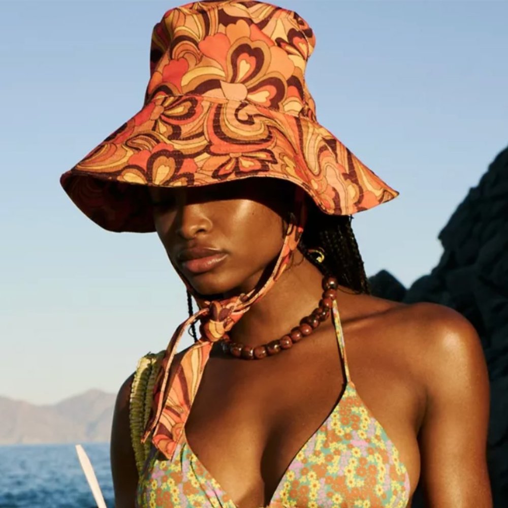Urban Outfitters Retro Floral Bucket Sun Hat